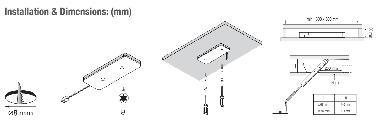 ไฟตู้ MiniRect-Light ไฟแผงสี่เหลี่ยมขนาดเล็กบางเฉียบ123