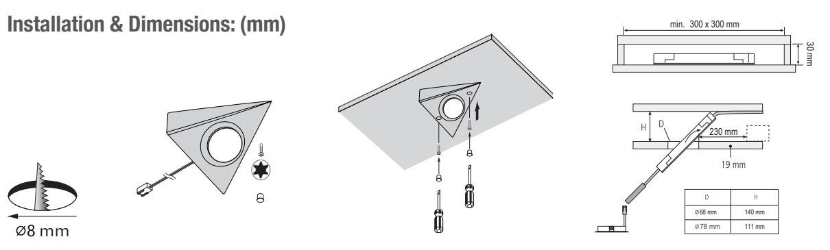 Lampu Kabinet Triangle Lampu Triangle LED Triangle kabinet downlight123